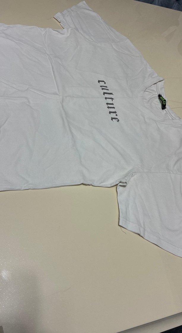 Beyaz Pamuklu Erkek Tişört Gri Baskılı - Görsel 4