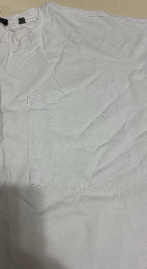 Erkek Beyaz penye  Kısa Kollu Tişört - Görsel 3