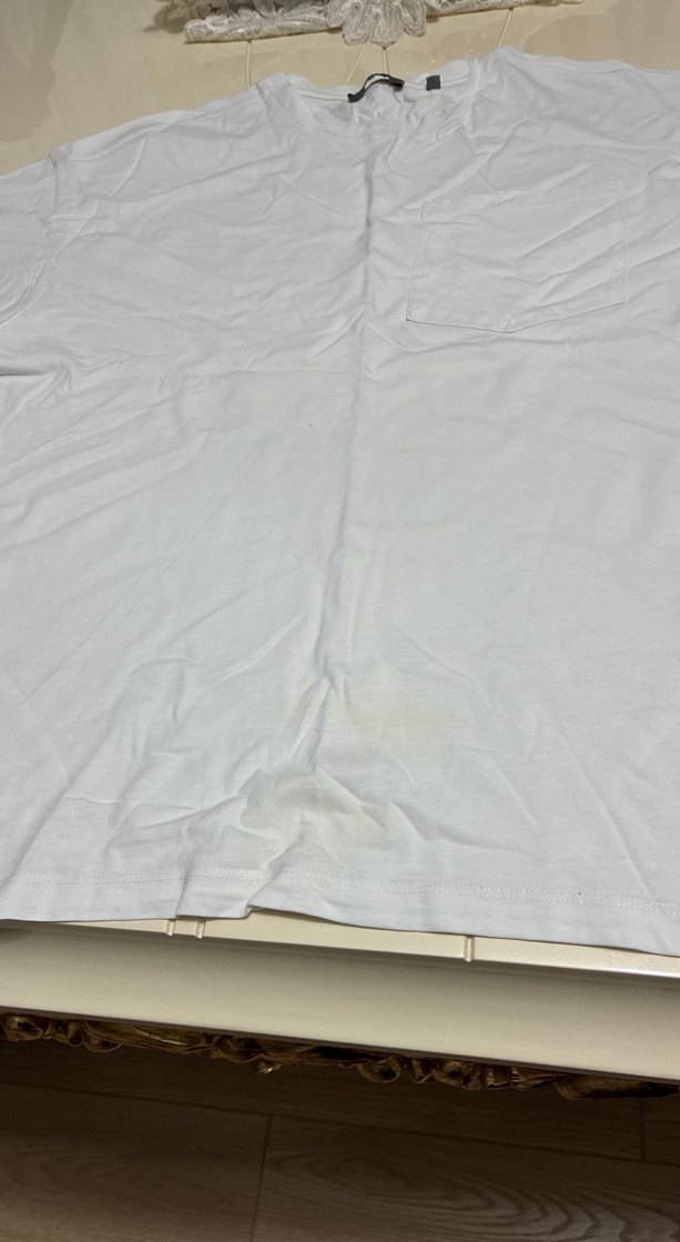 Erkek Beyaz penye  Kısa Kollu Tişört - Görsel 5