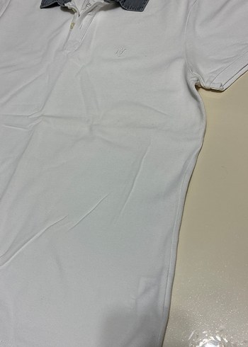 Gri Yaka Detaylı Erkek Beyaz Polo Tişört - Görsel 3