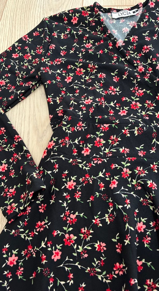 Çiçek Desenli Uzun Kollu Bohem Elbise - Görsel 4