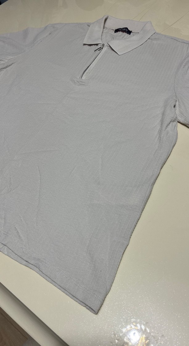 Erkek hafif gri Polo Yaka Tişört - Görsel 4