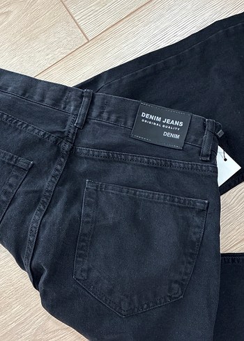 Erkek Siyah Regular Fit Denim Pantolon - Görsel 5