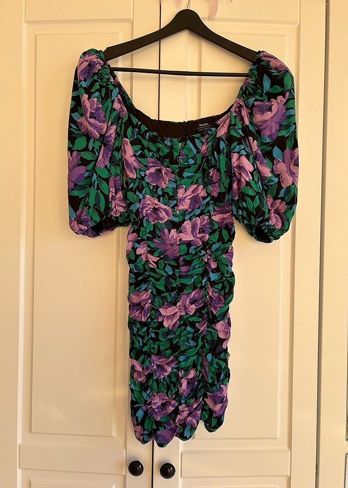 strapless open back dress Smocked Puff Sleeve Mini Dress main image 0