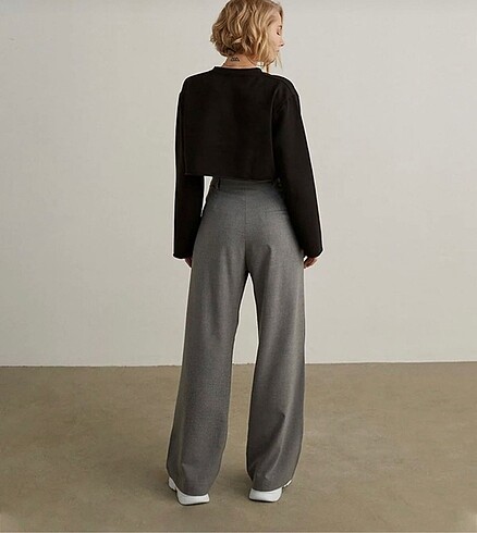 xs Beden vatkalı gri kumaş pantolon