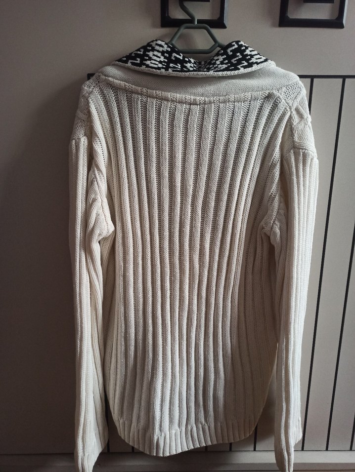 Beyaz Oversize Hırka - Görsel 3