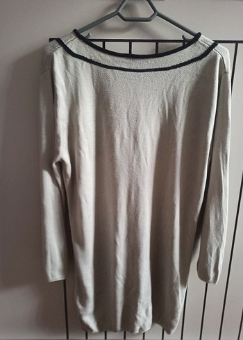 Uzun Kollu, Fiyonk detay Bej Triko bluz - Görsel 3