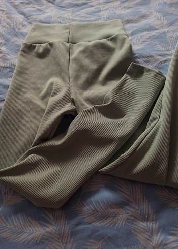 Açık yeşil fitilli Kadın Tayt - Görsel 3