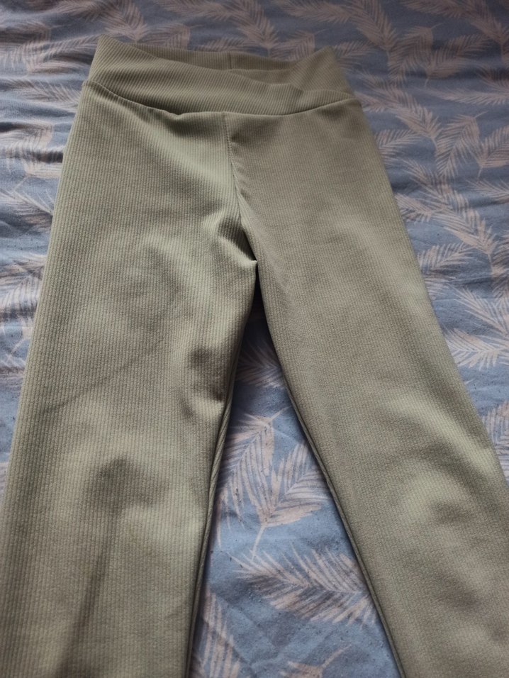 Açık yeşil fitilli Kadın Tayt - Görsel 2