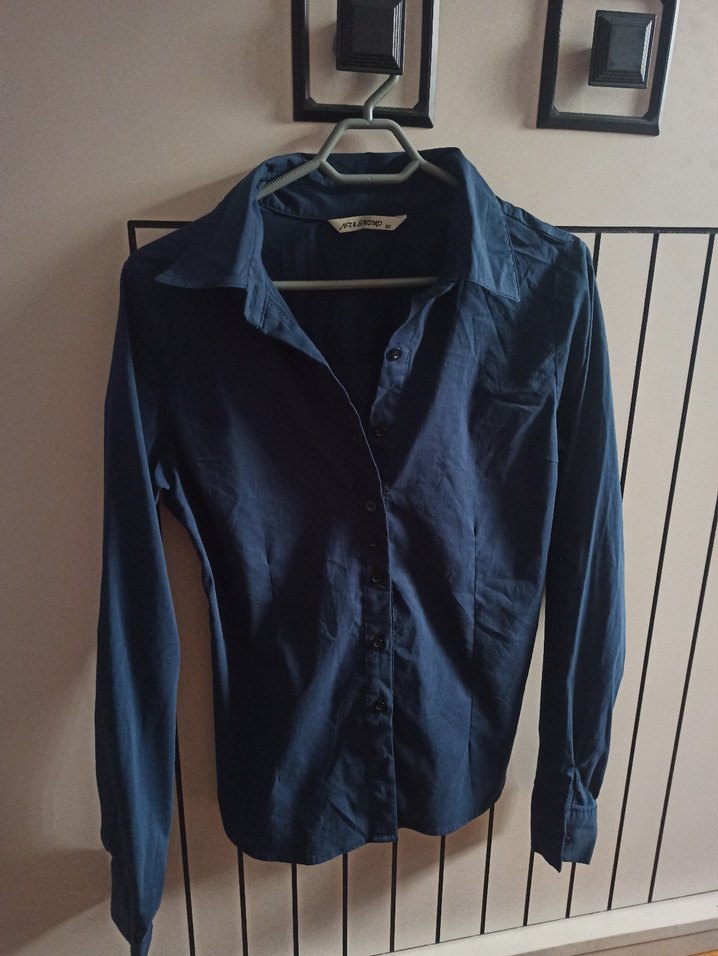 Kadın Lacivert Uzun Kollu Gömlek - Görsel 2