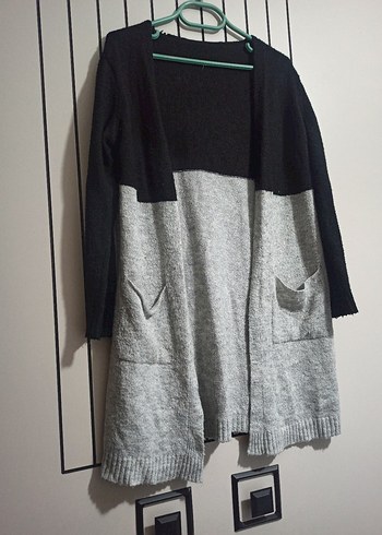 Gri Örgü Kadın Midi Hırka - Görsel 3