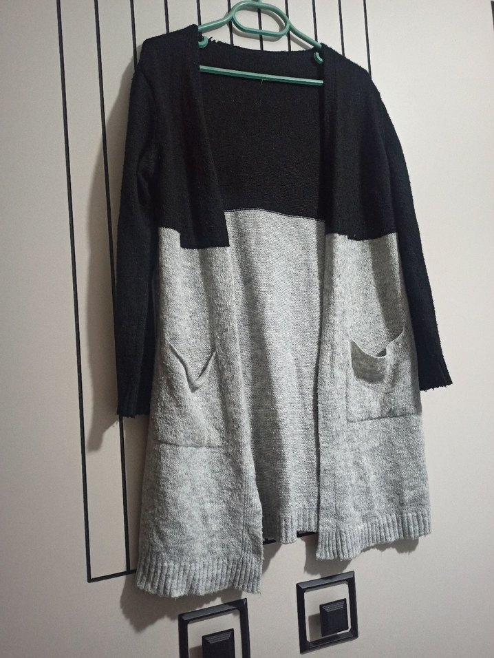 Gri Örgü Kadın Midi Hırka - Görsel 3