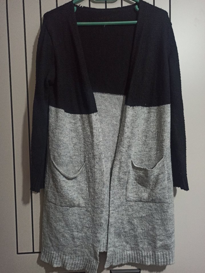 Gri Örgü Kadın Midi Hırka - Görsel 2