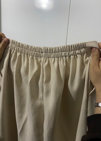 Bej Midi Kadın Kumaş Pantolon - Görsel 2