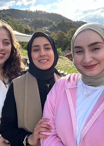 Pembe tunik boy hırka yırtmaç detaylı - Görsel 7