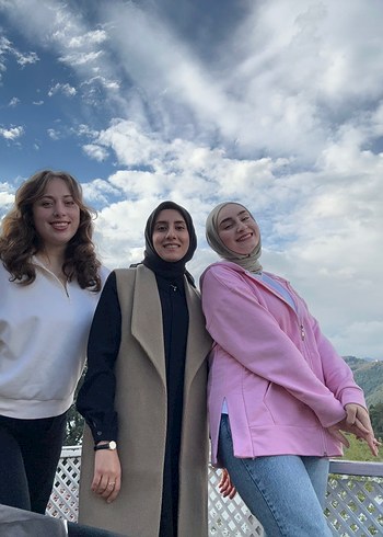 Pembe tunik boy hırka yırtmaç detaylı - Görsel 3