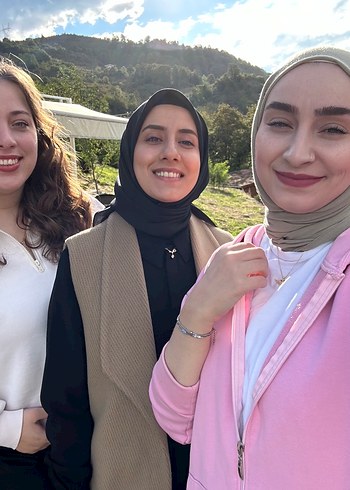 Pembe tunik boy hırka yırtmaç detaylı - Görsel 8