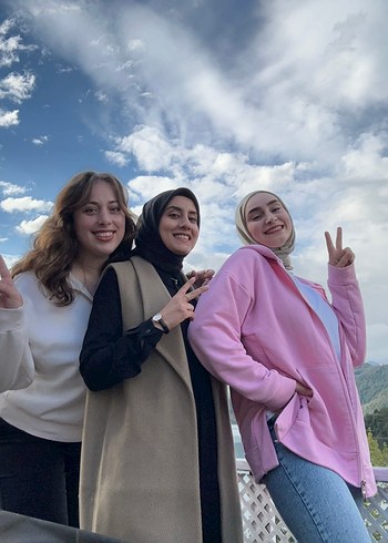 Pembe tunik boy hırka yırtmaç detaylı - Görsel 4