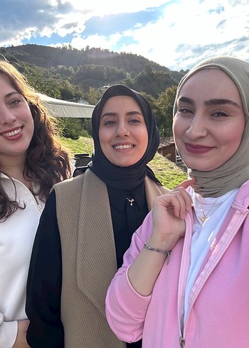 Pembe tunik boy hırka yırtmaç detaylı - Görsel 6