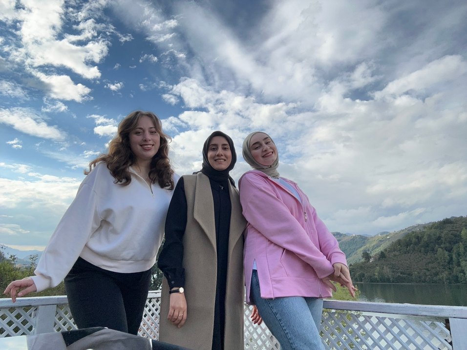 Pembe tunik boy hırka yırtmaç detaylı - Görsel 3