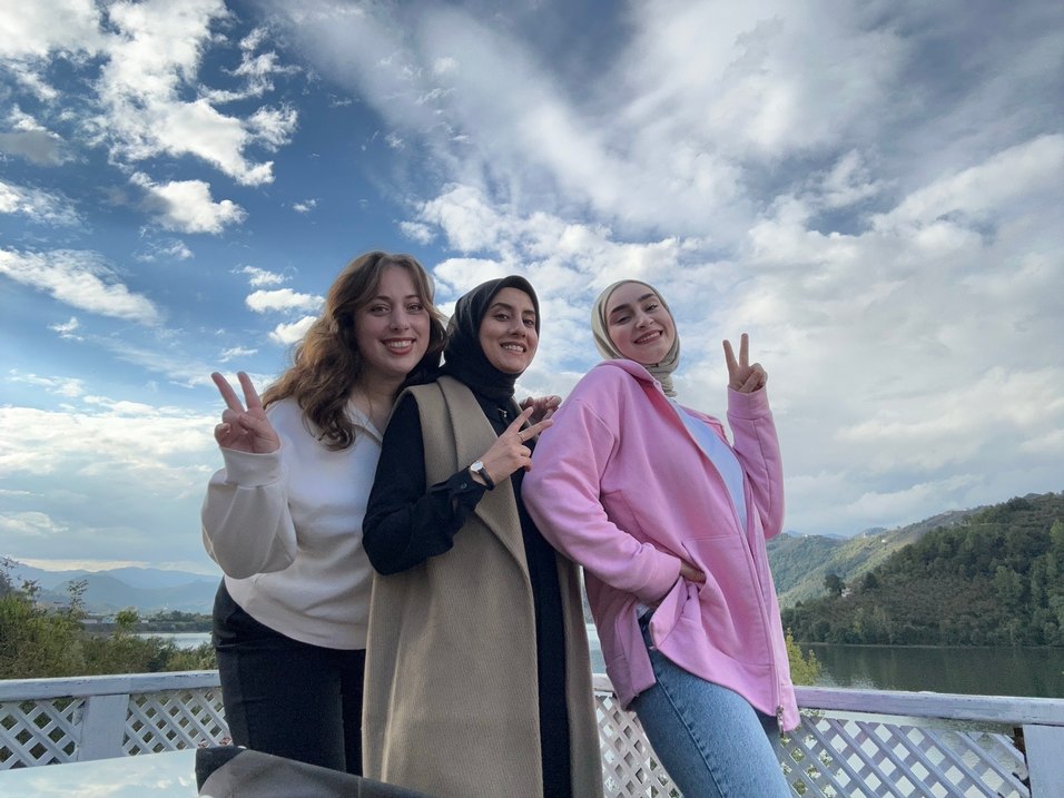 Pembe tunik boy hırka yırtmaç detaylı - Görsel 4