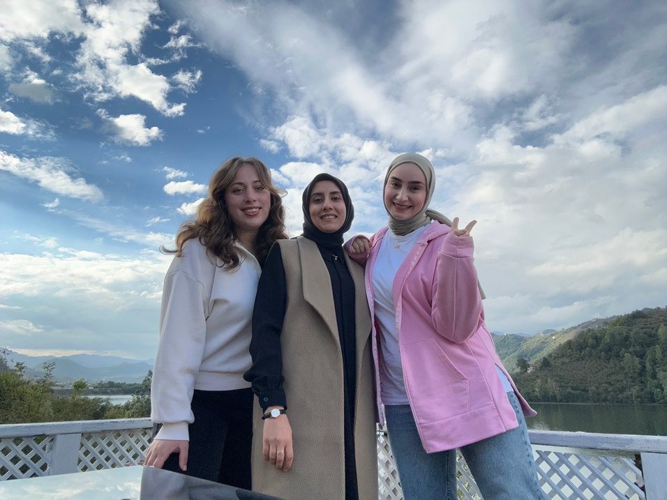 Pembe tunik boy hırka yırtmaç detaylı - Görsel 2