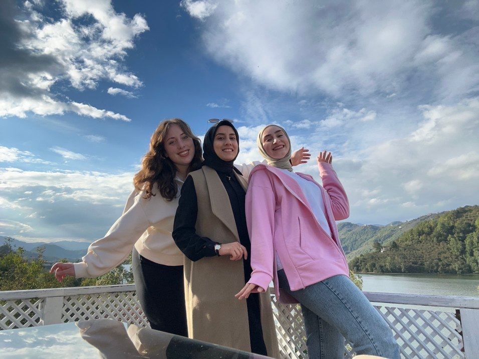 Pembe tunik boy hırka yırtmaç detaylı - Görsel 5