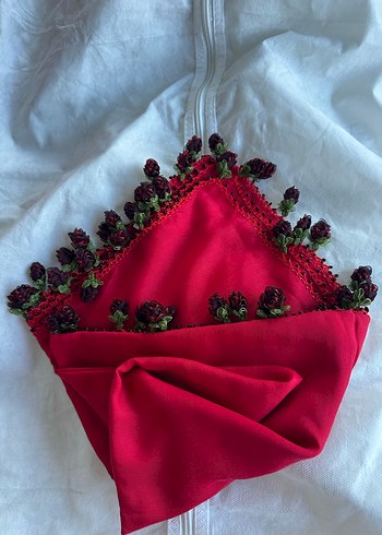 Bordo Fırfırlı Bohem El emeği çeyizlik hiç kullanılmamış sıfır ü - Görsel 3