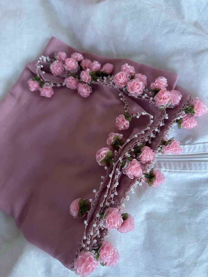 Pembe Bohem Drapeli Kadın Şal - Görsel 5