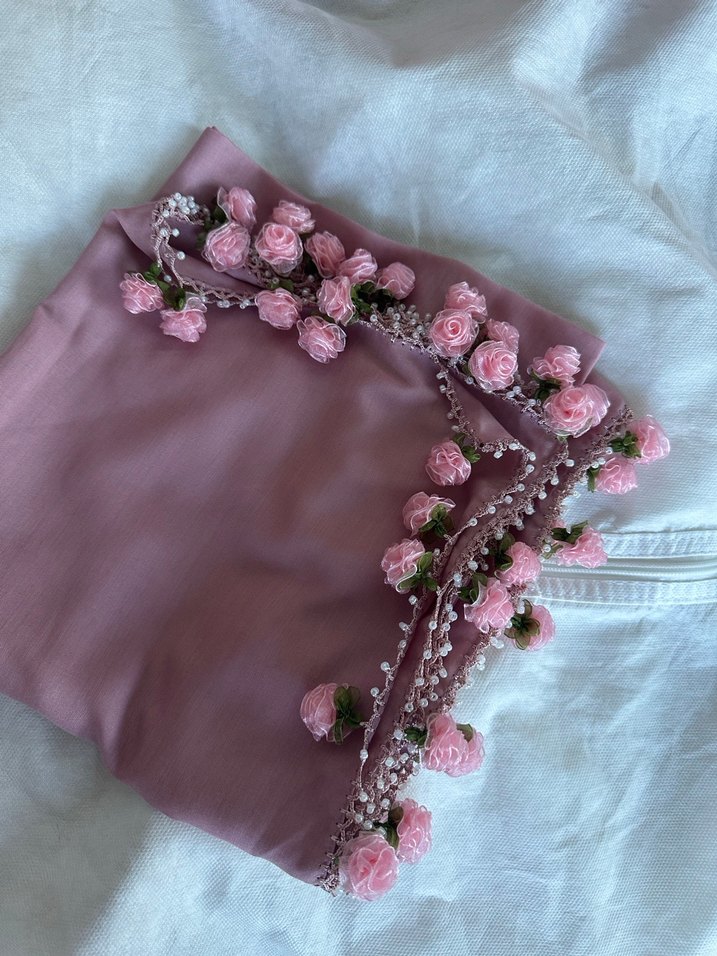 Pembe Bohem Drapeli Kadın Şal - Görsel 4