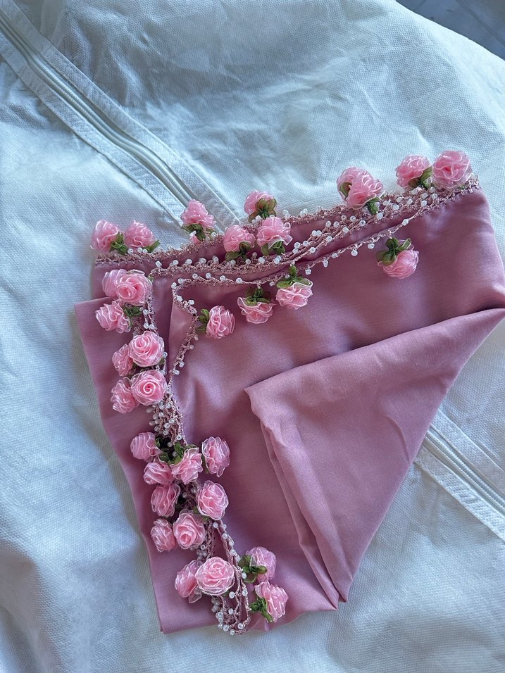 Pembe Bohem Drapeli Kadın Şal - Görsel 3