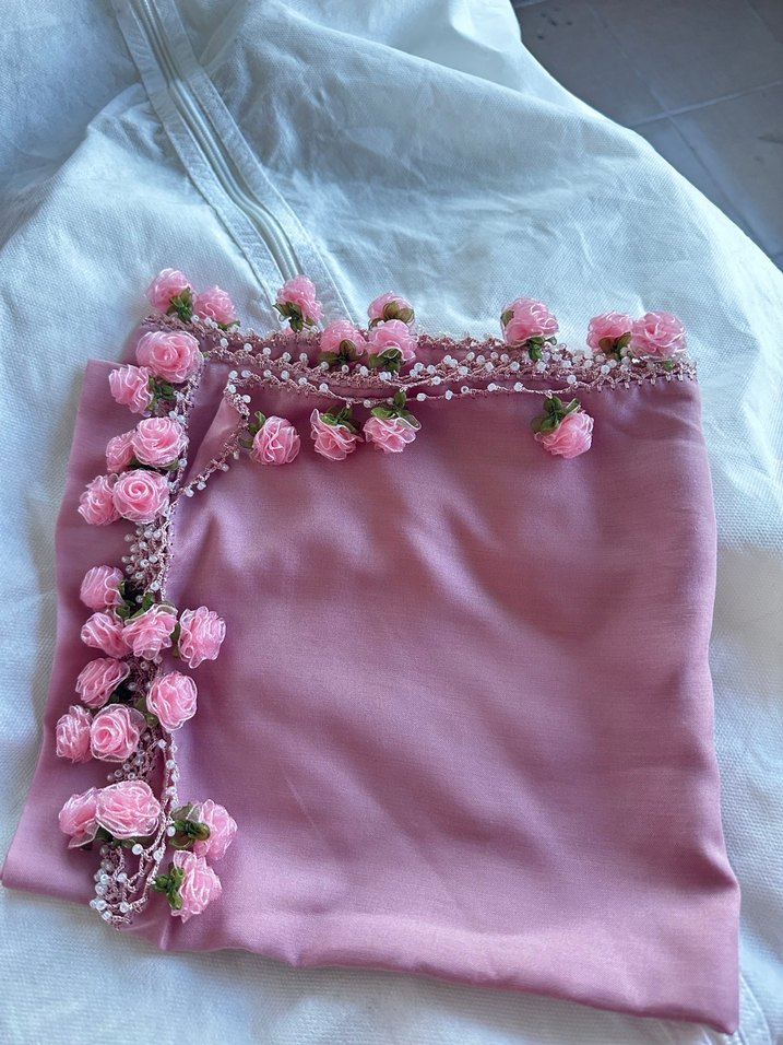 Pembe Bohem Drapeli Kadın Şal - Görsel 2