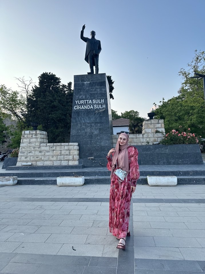 Bordo Etnik Desenli Uzun Kadın Elbise - Görsel 4