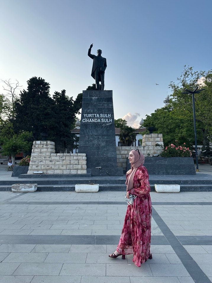 Bordo Etnik Desenli Uzun Kadın Elbise - Görsel 2