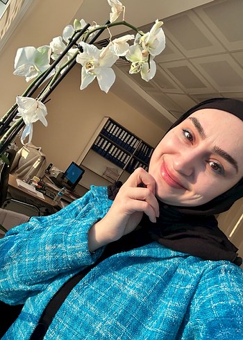 Mavi Kareli Street Wear tunik boy ceket gömlek - Görsel 4