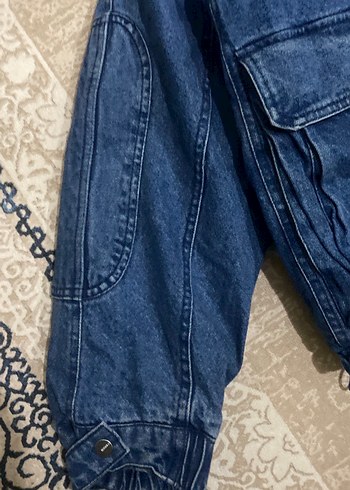 xs Beden mavi Renk Kadın Mavi Denim Düğmeli Oversize Ceket