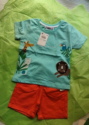 Erkek Renkli Kırmızı Düğmeli Şort - Görsel 6