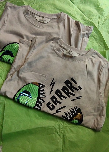 Erkek Çocuk Gri Baskılı Kısa Kollu Tişört - Görsel 4