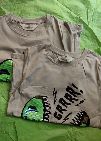 Erkek Çocuk Gri Baskılı Kısa Kollu Tişört - Görsel 2