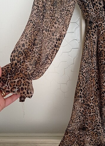 Leopar desenli elbise - Görsel 2