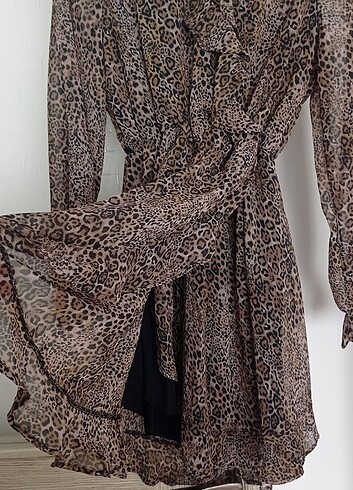 Leopar desenli elbise - Görsel 3