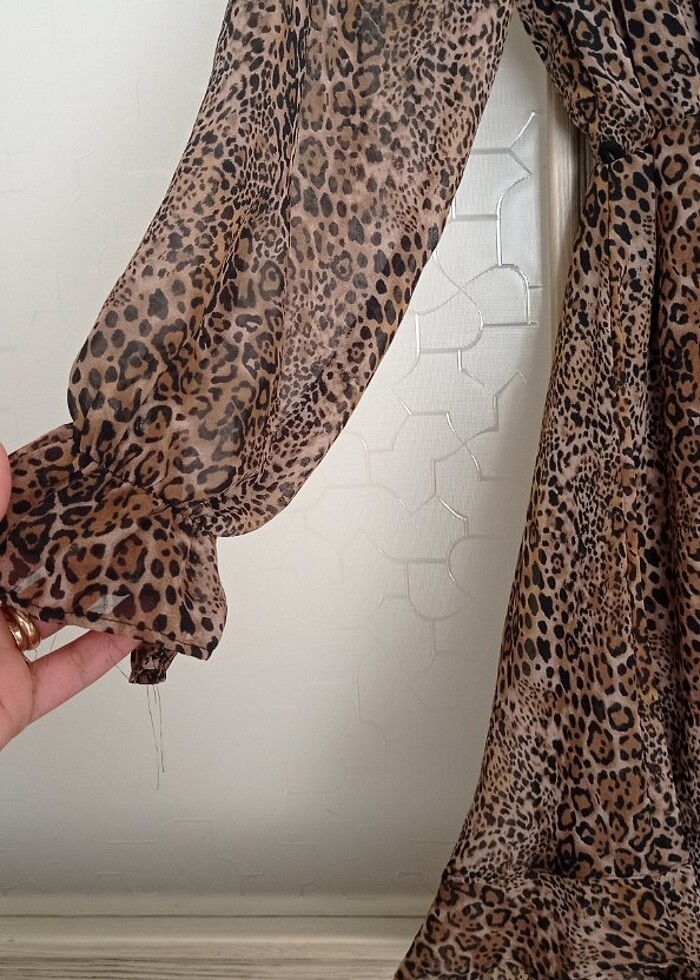 Leopar desenli elbise  - Görsel 2