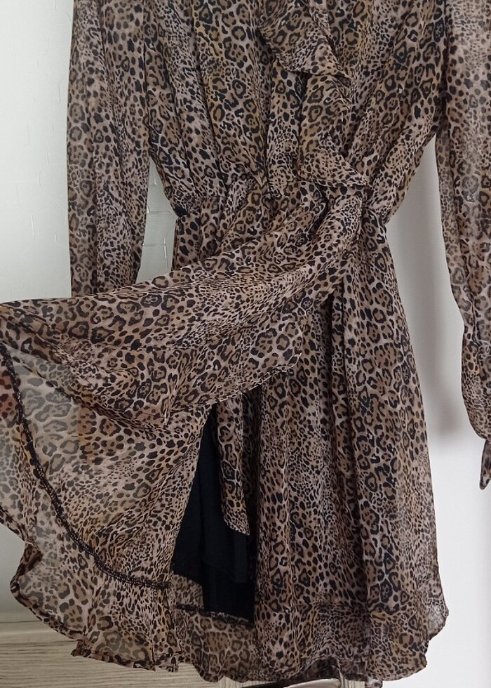 Leopar desenli elbise  - Görsel 3