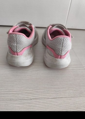 Kız Çocuk Gri-Pembe Cırt Cırtlı Spor Ayakkabı - Görsel 4