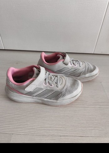 Kız Çocuk Gri-Pembe Cırt Cırtlı Spor Ayakkabı - Görsel 3