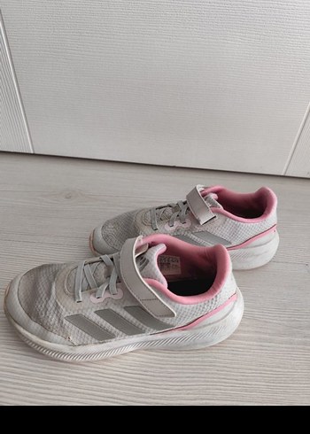 Kız Çocuk Gri-Pembe Cırt Cırtlı Spor Ayakkabı - Görsel 2