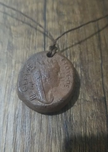 kil taş üzerine baskılı ip kayışlı Bohem Kadın Kolye - Görsel 2