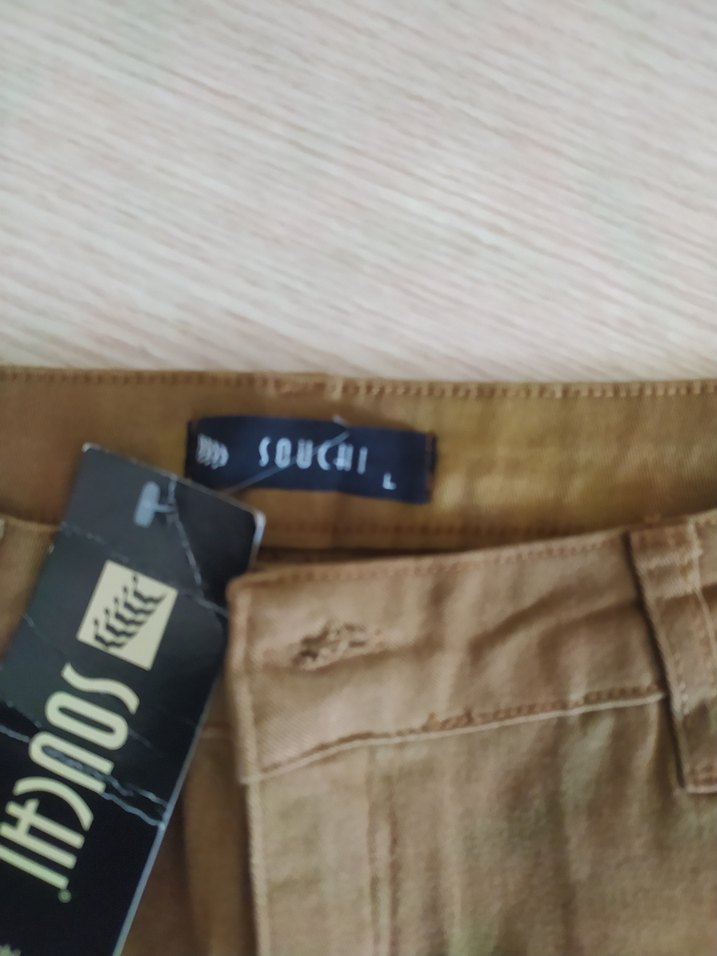 Kadın Bej Süet Mini Şort Kemerli - Görsel 3