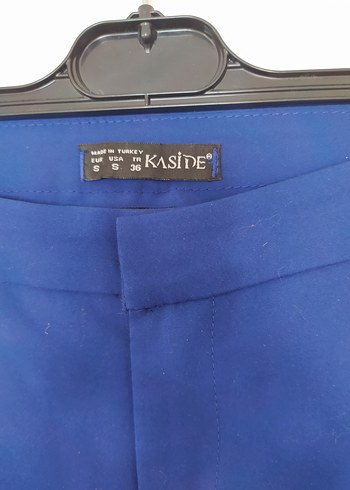 Kadın Mavi Orta Boy Kumaş Pantolon - Görsel 2