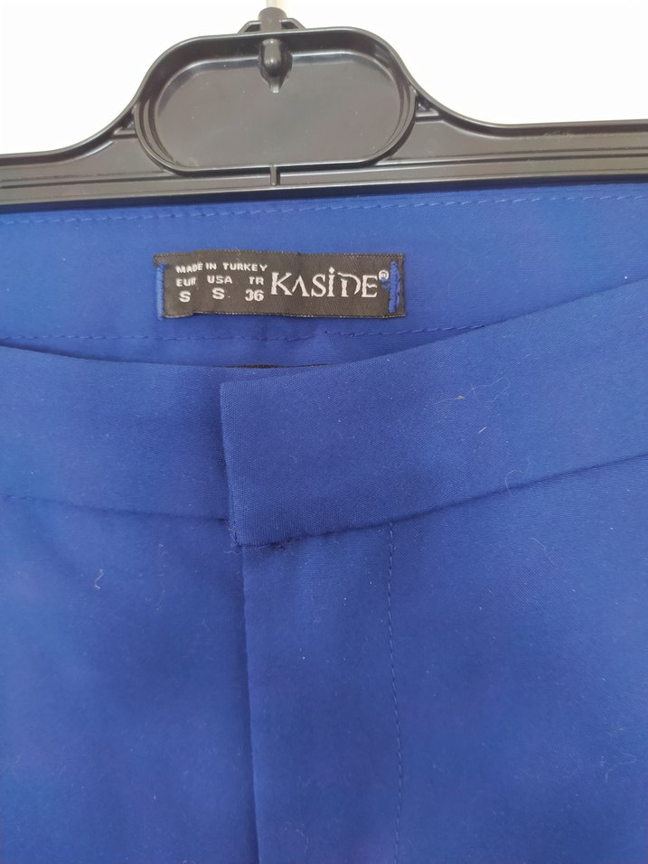 Kadın Mavi Orta Boy Kumaş Pantolon - Görsel 2